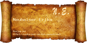 Neuheiser Erika névjegykártya